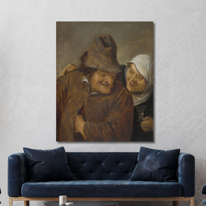 Due Contadini Con Un Bicchiere Di Vino David Teniers The Younger dty111 quadro stampato su tela