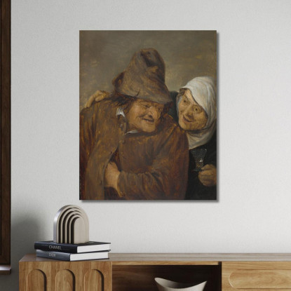 Due Contadini Con Un Bicchiere Di Vino David Teniers The Younger dty111 quadro stampato su tela