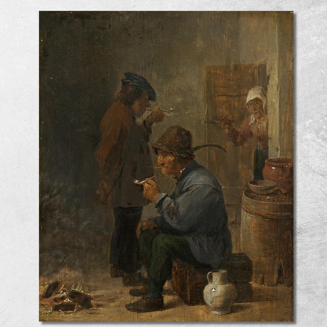 Due Contadini Che Fumano Al Fuoco Di Carbone David Teniers The Younger dty112 quadro stampato su tela Due Contadini Che Fumano Al Fuoco Di Carbone David Teniers The Younger dty112 quadro stampato su tela