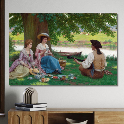 Una Festa In Campagna Edmund Blair Leighton ebl4 quadro stampato su tela