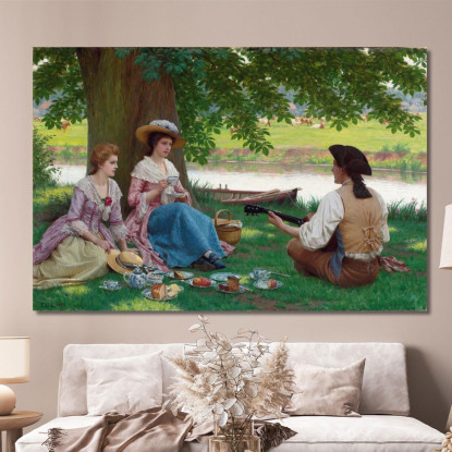 Una Festa In Campagna Edmund Blair Leighton ebl4 quadro stampato su tela