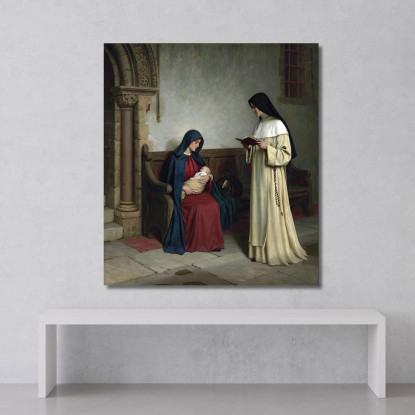 Libri E Arte Materna Edmund Blair Leighton ebl6 quadro stampato su tela
