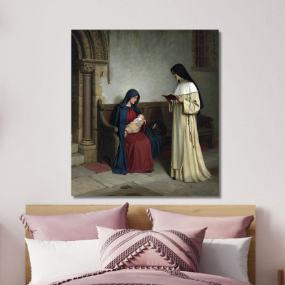 Libri E Arte Materna Edmund Blair Leighton ebl6 quadro stampato su tela
