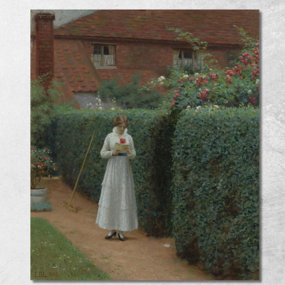 La Lettera D'Amore Edmund Blair Leighton ebl13 quadro stampato su tela