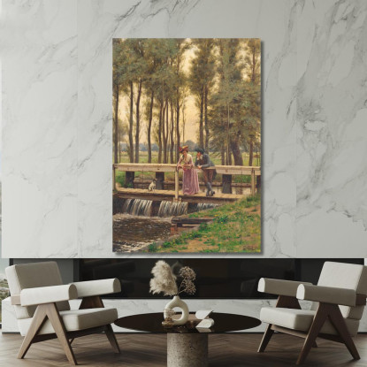 Il Luogo Dell'Incontro Edmund Blair Leighton ebl27 quadro stampato su tela