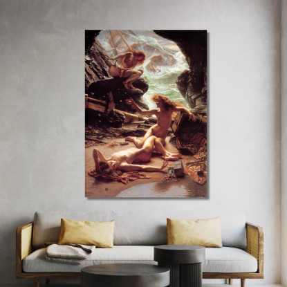 La Caverna Delle Ninfe Della Tempesta Edward John Poynter ejp8 quadro stampato su tela