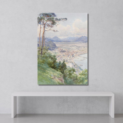 Una Vista Di Bregenz E Del Lago Di Costanza Edward Theodore Compton etc2 quadro stampato su tela