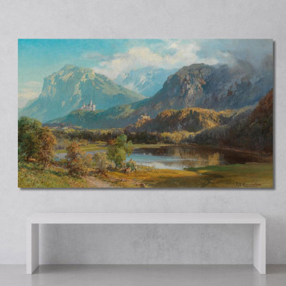 Una Vista Di Neuschwanstein Edward Theodore Compton etc5 quadro stampato su tela