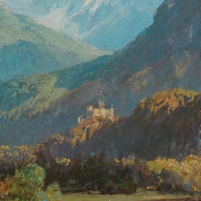 Una Vista Di Neuschwanstein Edward Theodore Compton etc5 quadro stampato su tela