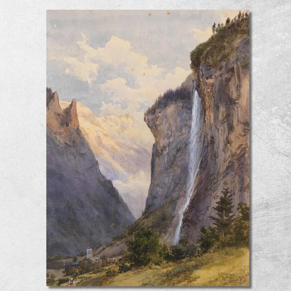 La Cascata Staubbach A Lauterbrunnen Svizzera Edward Theodore Compton etc20 quadro stampato su tela La Cascata Staubbach A Lauterbrunnen Svizzera Edward Theodore Compton etc20 quadro stampato su tela