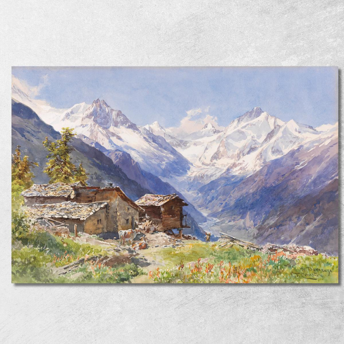 L’Alpe Barneuza Vallese Edward Theodore Compton etc21 quadro stampato su tela L’Alpe Barneuza Vallese Edward Theodore Compton etc21 quadro stampato su tela