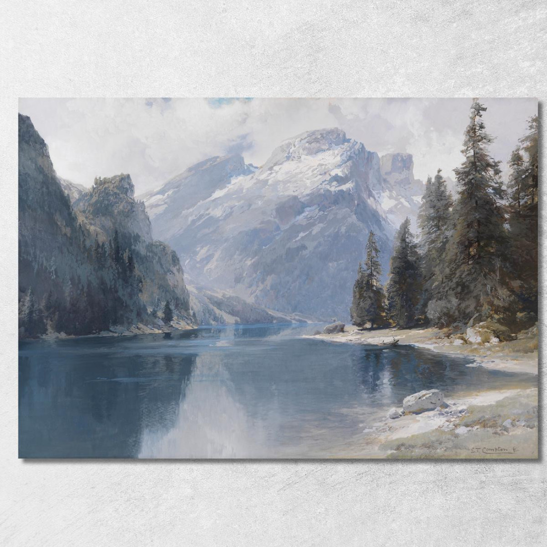 Lago Di Braies Edward Theodore Compton etc52 quadro stampato su tela Lago Di Braies Edward Theodore Compton etc52 quadro stampato su tela