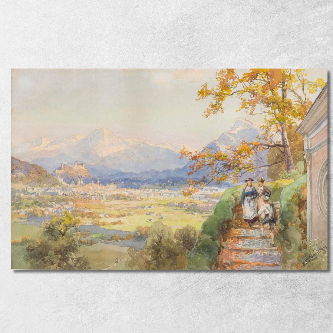 Salisburgo Vista Da Maria Plain Edward Theodore Compton etc53 quadro stampato su tela Salisburgo Vista Da Maria Plain Edward Theodore Compton etc53 quadro stampato su tela