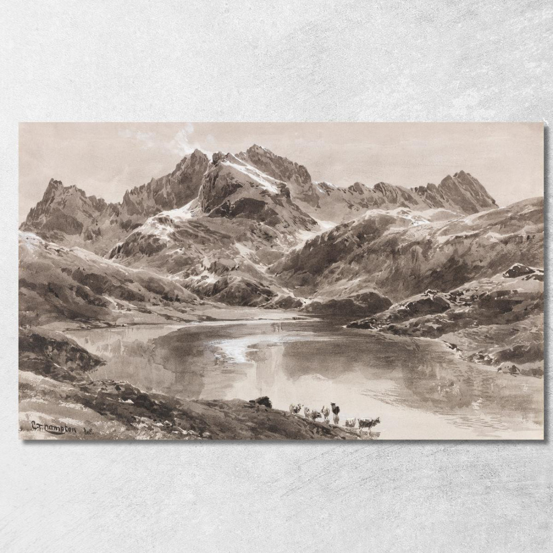 Zürsersee Verso La Wildgrubenspitze Edward Theodore Compton etc59 quadro stampato su tela Zürsersee Verso La Wildgrubenspitze Edward Theodore Compton etc59 quadro stampato su tela