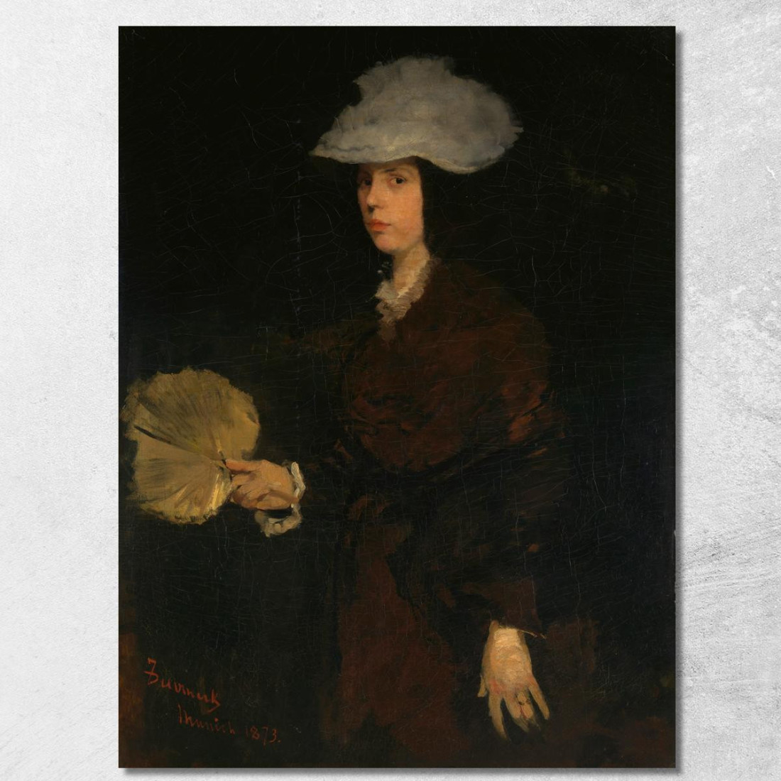 Signora Con Ventaglio Frank Duveneck fdu7 quadro stampato su tela Signora Con Ventaglio Frank Duveneck fdu7 quadro stampato su tela