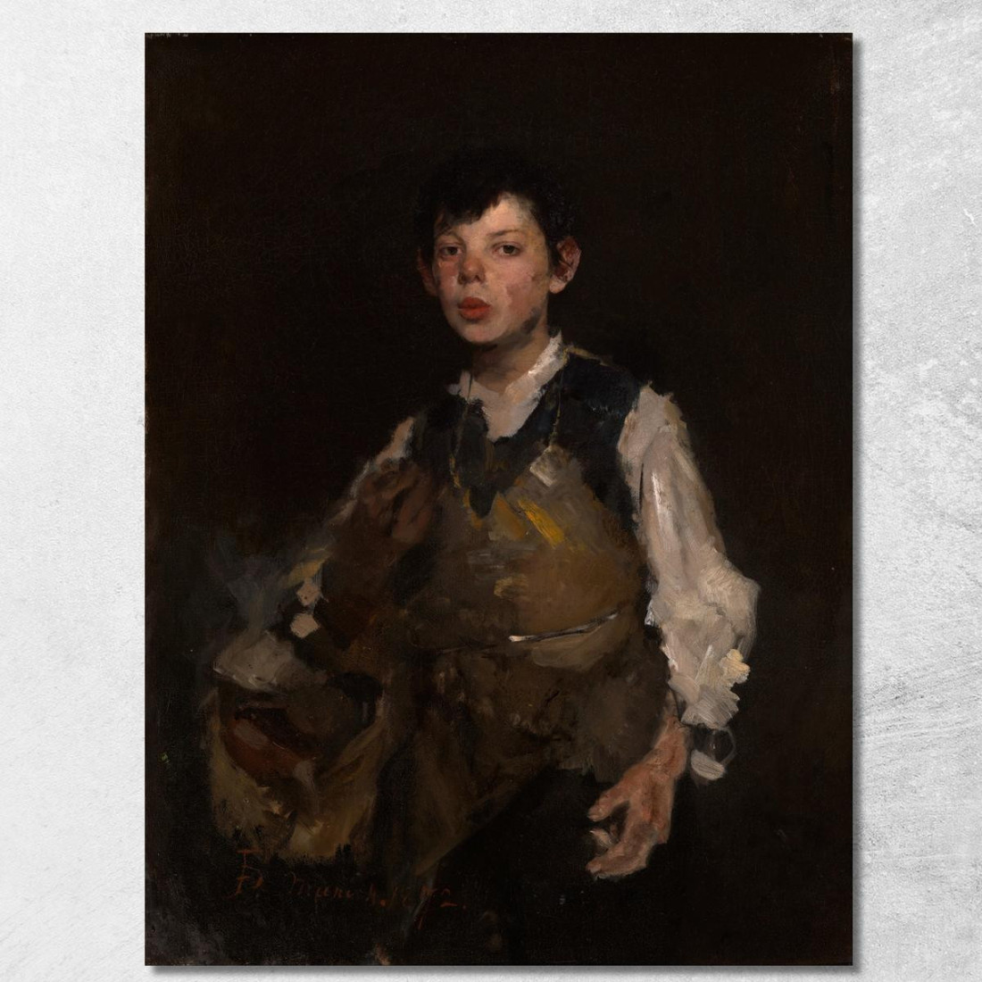 Il Ragazzo Che Fischia Frank Duveneck fdu26 quadro stampato su tela Il Ragazzo Che Fischia Frank Duveneck fdu26 quadro stampato su tela