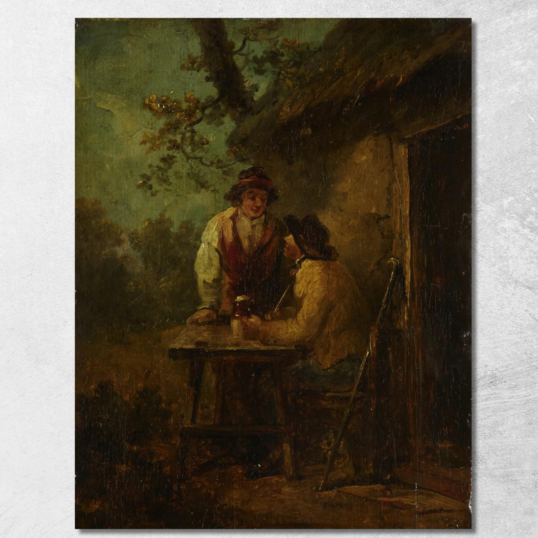 Contadini Davanti A Una Capanna George Morland gmo25 quadro stampato su tela Contadini Davanti A Una Capanna George Morland gmo25 quadro stampato su tela