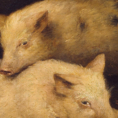 Maiali George Morland gmo27 quadro stampato su tela