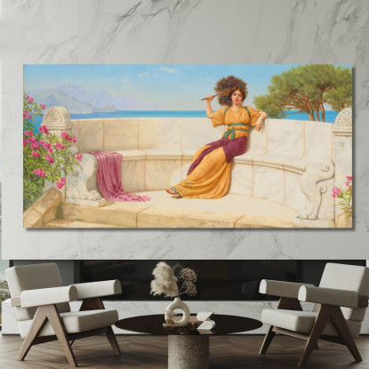 Nel Pieno Delle Fantasticherie Estive John William Godward jwg39 quadro stampato su tela