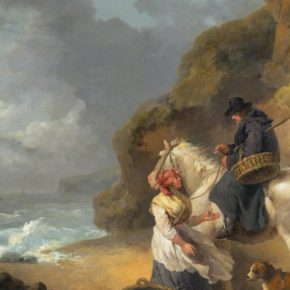 Vendita Di Pesce George Morland gmo30 quadro stampato su tela