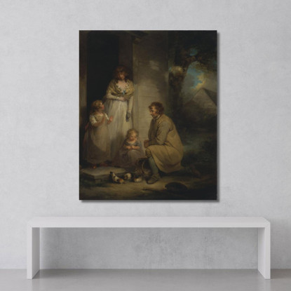 Vendita Di Porcellini D'India George Morland gmo31 quadro stampato su tela