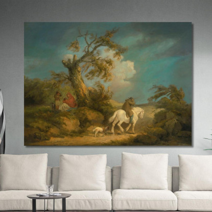 La Tempesta George Morland gmo51 quadro stampato su tela