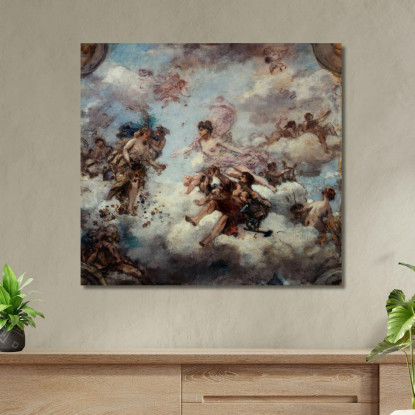 La Francia Accogliendo L'Abbondanza - Progetto Per Il Soffitto Del Palazzo Dell'Eliseo Henri Gervex hgr15 quadro stampato su te