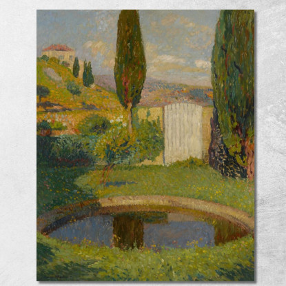 Bacino Ovest Del Parco Di Marquayrol Con Vista Sullo Studio Di Henri Martin Henri Martin hmt6 quadro stampato su tela