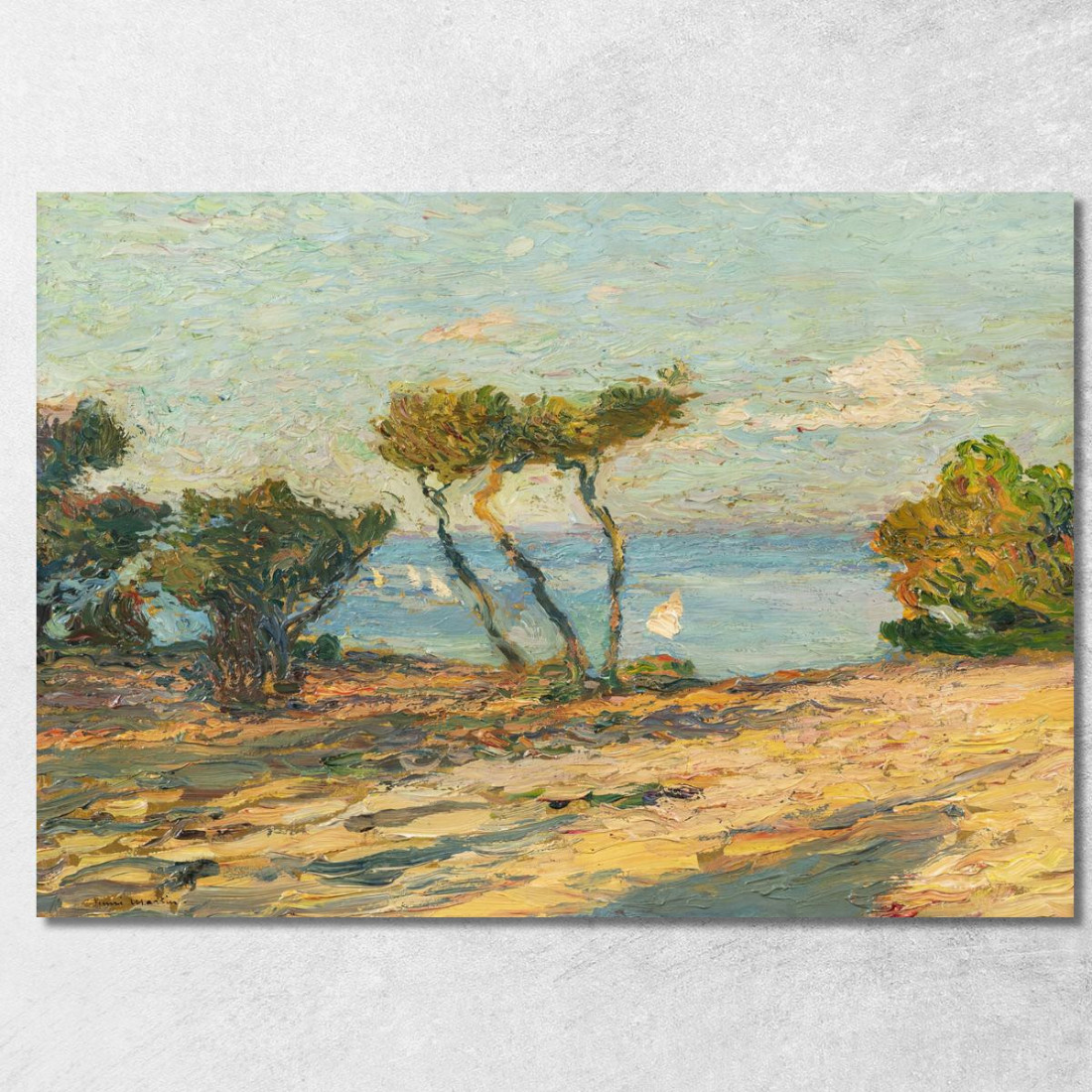 Bordo Di Mare Con Pini Henri Martin hmt11 quadro stampato su tela Bordo Di Mare Con Pini Henri Martin hmt11 quadro stampato su tela