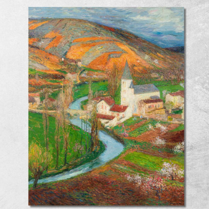 Labastide-Du-Vert In Primavera Dal Giardino Di Marquayrol Henri Martin hmt43 quadro stampato su tela