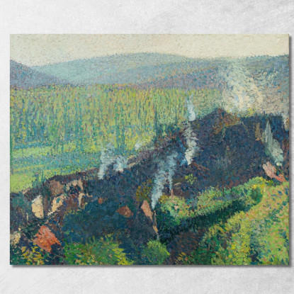 Labastide-Du-Vert Vista Da Marquayrol Fumi Henri Martin hmt44 quadro stampato su tela