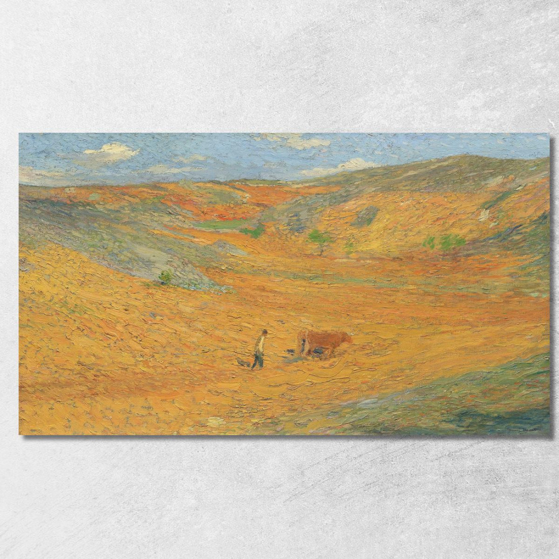 Contadino In Fondo A Una Valle Henri Martin hmt46 quadro stampato su tela Contadino In Fondo A Una Valle Henri Martin hmt46 quadro stampato su tela