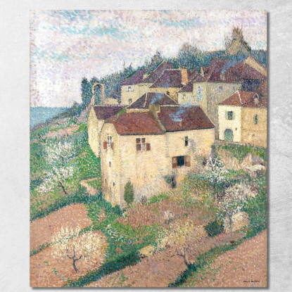 Case A Saint-Cirq-Lapopie Henri Martin hmt67 quadro stampato su tela