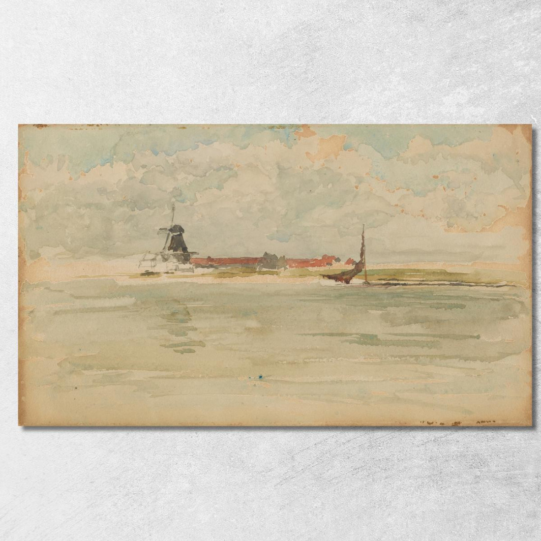 Una Piccola Nota Rossa Dordrecht James Abbott McNeill Whistler jam1 quadro stampato su tela Una Piccola Nota Rossa Dordrecht James Abbott McNeill Whistler jam1 quadro stampato su tela