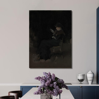 Composizione In Nero - Ragazza Che Legge James Abbott McNeill Whistler jam13 quadro stampato su tela