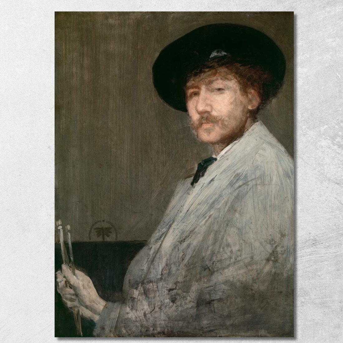 Composizione In Grigio - Ritratto Del Pittore James Abbott McNeill Whistler jam17 quadro stampato su tela Composizione In Grigio - Ritratto Del Pittore James Abbott McNeill Whistler jam17 quadro stampato su tela