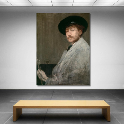 Composizione In Grigio - Ritratto Del Pittore James Abbott McNeill Whistler jam17 quadro stampato su tela