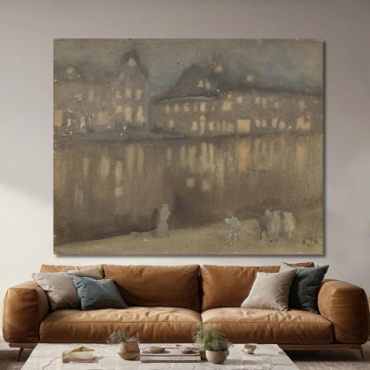 Gran Canale Amsterdam - Notturno James Abbott McNeill Whistler jam38 quadro stampato su tela