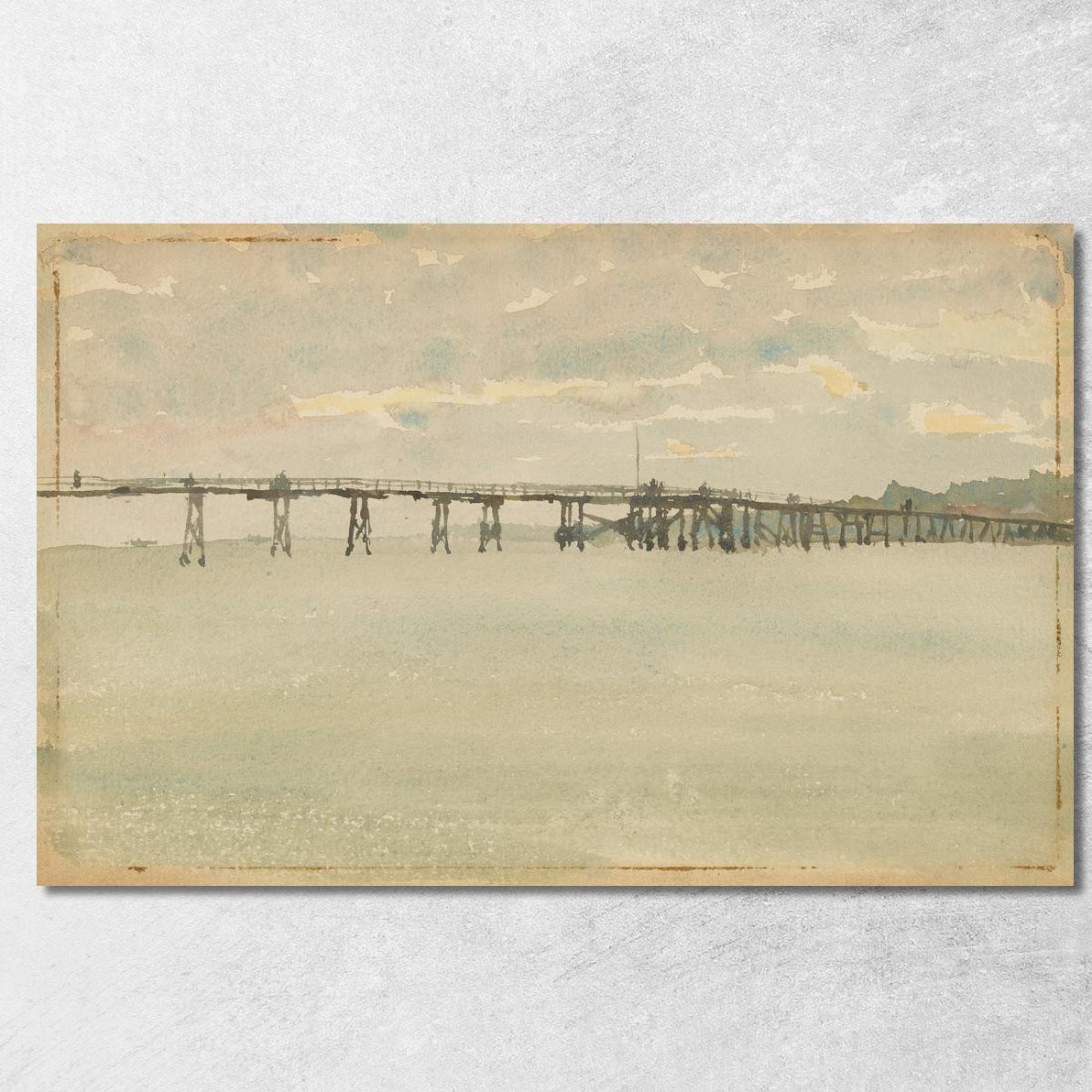 Grigio E Argento - Molo Di Southend James Abbott McNeill Whistler jam43 quadro stampato su tela Grigio E Argento - Molo Di Southend James Abbott McNeill Whistler jam43 quadro stampato su tela