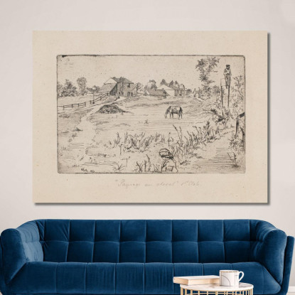 Paesaggio Con Cavalli James Abbott McNeill Whistler jam54 quadro stampato su tela