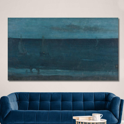Notturno Blu E Argento Bognor James Abbott McNeill Whistler jam74 quadro stampato su tela
