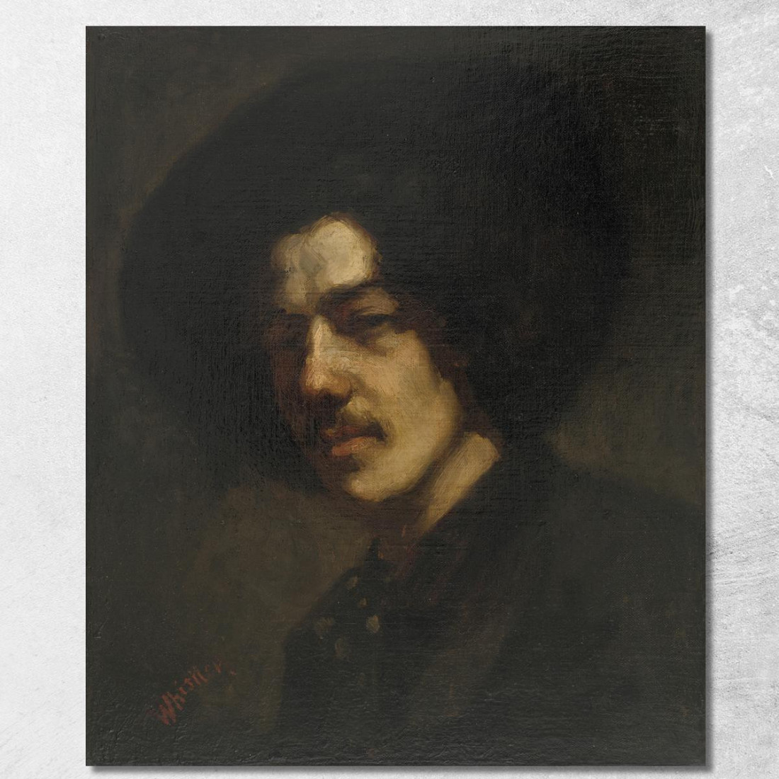 Ritratto Di Whistler Con Un Cappello James Abbott McNeill Whistler jam86 quadro stampato su tela Ritratto Di Whistler Con Un Cappello James Abbott McNeill Whistler jam86 quadro stampato su tela