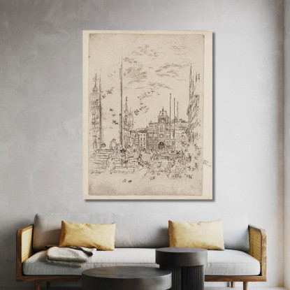 La Piazzetta James Abbott McNeill Whistler jam130 quadro stampato su tela