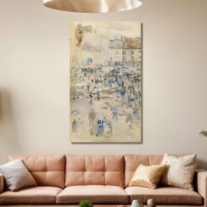 Variazioni In Violetto E Grigio: Piazza Del Mercato A Dieppe James Abbott McNeill Whistler jam147 quadro stampato su tela