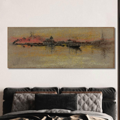 Alba Sul Rialto Venezia James Abbott McNeill Whistler jam149 quadro stampato su tela