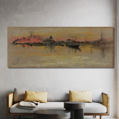 Alba Sul Rialto Venezia James Abbott McNeill Whistler jam149 quadro stampato su tela