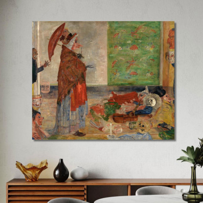 Stupore Della Casa Delle Maschere James Ensor jen3 quadro stampato su tela