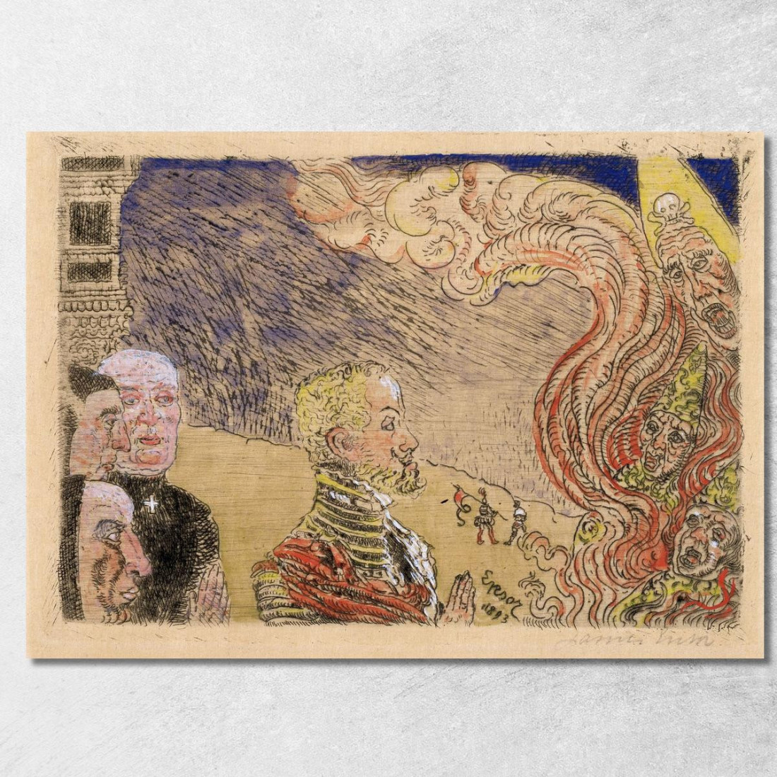 Auto-Da-Fé James Ensor jen4 quadro stampato su tela Auto-Da-Fé James Ensor jen4 quadro stampato su tela