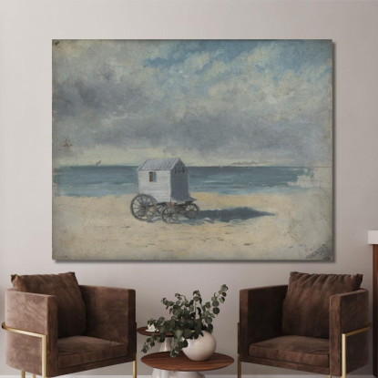 Cabina Balneare Sulla Spiaggia James Ensor jen6 quadro stampato su tela