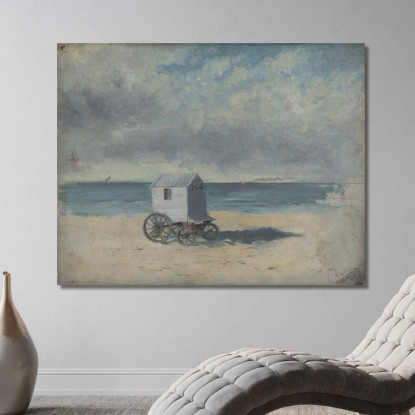 Cabina Balneare Sulla Spiaggia James Ensor jen6 quadro stampato su tela